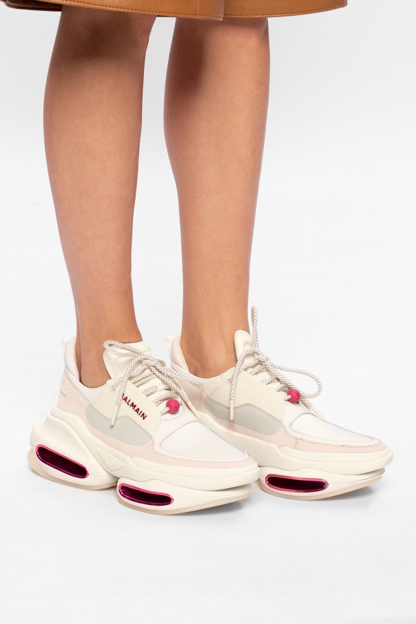 スニーカー BALMAIN Woman Sneakers Cream EN1VI733TRGY GRU Balmain Logo sneakers - Cream - Women | EN1VI733TRGYGRU